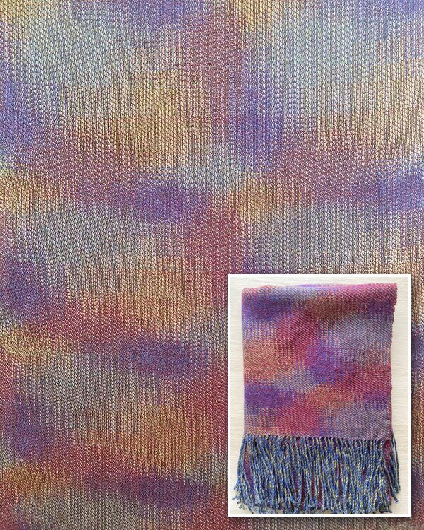 Impression Sunrise — iridescent blue and gold twill weave