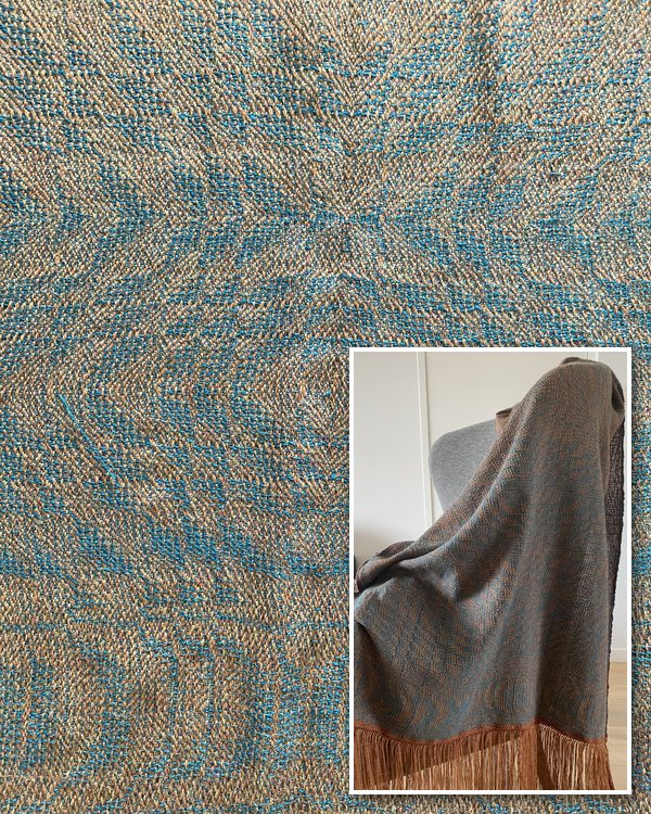 Étretat — ivory and cobalt stripe weave